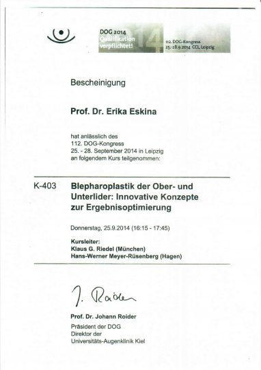 Сертификат DOG 2014